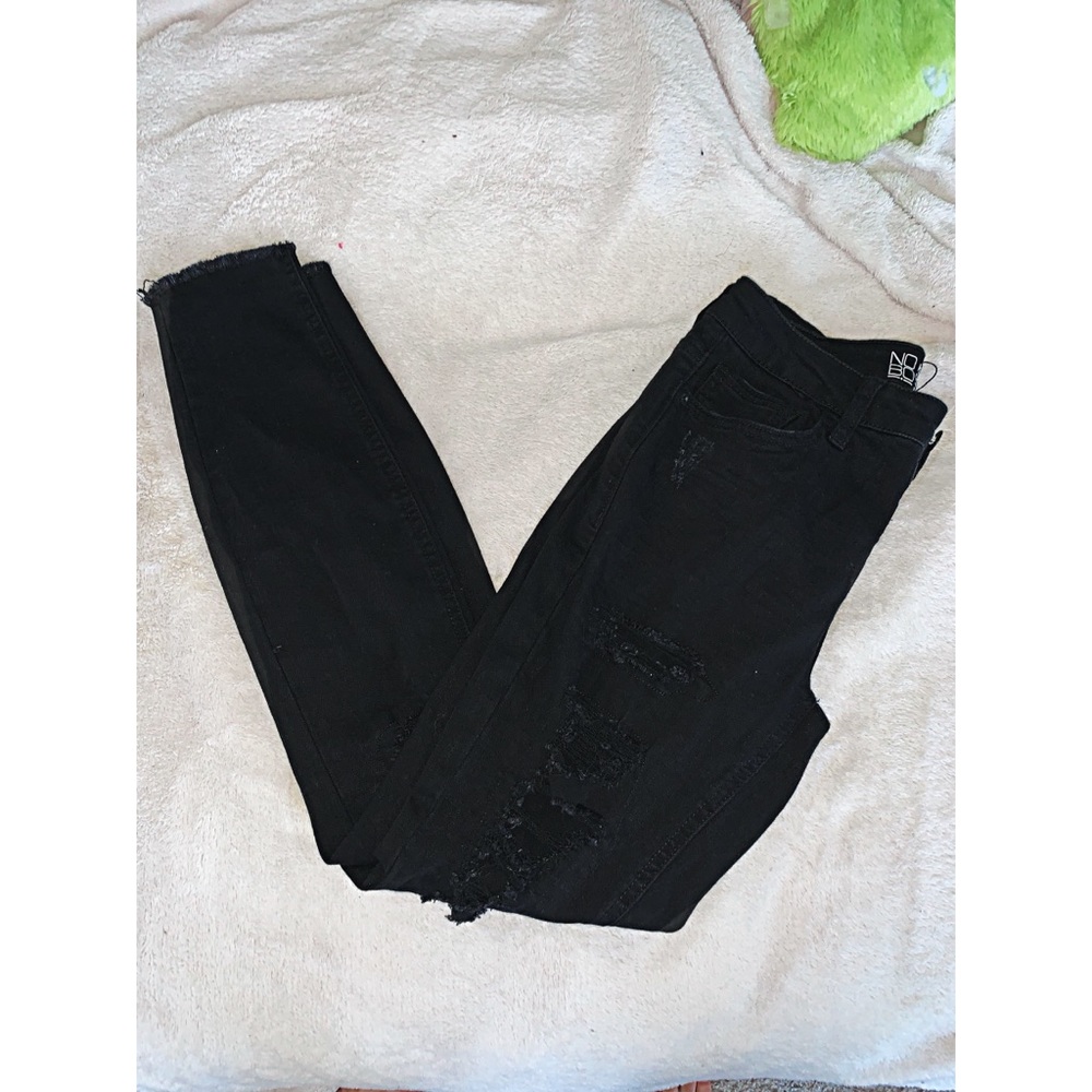 NoBo Distressed Mid Rise Skinny Jean